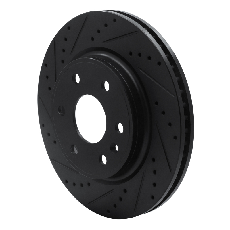 Buick Enclave Brake Rotor (1) - Front Left - R1 Concepts - Drilled & Slotted - Black - `07-`17